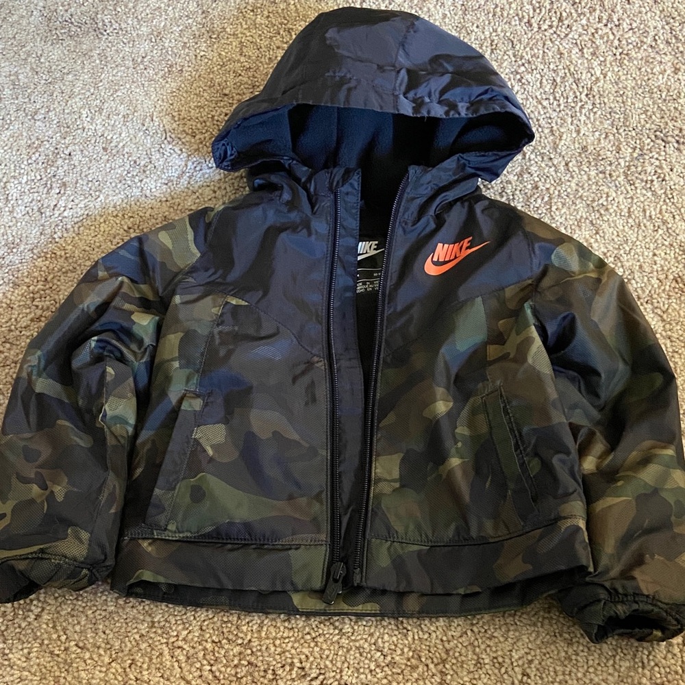 Nike Kids Camouflage Puffer Jacket with Hood